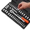Socket Set, 39 Pieces, 3/8 & 1/4 inch Drive Socket and Ratchet Set, SAE and Metric Size, Mechanic Tool Kit with Ratchet Wrench, Accessories