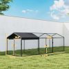 Large Metal Chicken Coop, Chicken Run with Waterproof & Anti-UV Cover for 3-5 Poultry, Outdoor Poultry Cage Rabbit Hutch