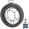Drain Cleaning Cable 100 Feet x 1/2 Inch Solid Core Cable Sewer Cable Drain Auger Cable Cleaner Snake Clog Pipe Drain Cleaning Cable Sewer Drain Auger
