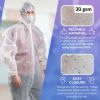 Disposable Coveralls with Hood and Boots, 4XL White, 25 Pack