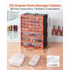 39-Drawer Storage Organizer, Plastic, Drawer Storage Cabinet for Garage Organization, Stackable Small Parts Organizer, Wall-Mounted Toolbox