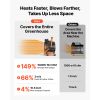 Greenhouse Heater, 1500W Electric Space Heater with Thermostat, Fan & High Heat Modes, 25° Adjustable Angle, IPX4 & Overheat Protection, for Grow Tent