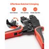 Crimping Tool, 22-10 AWG Ratcheting Wire Crimper Tool, Labor-Saving Electrical Terminal Crimp Pliers with Clear Metric & AWG Markings, Quick Release